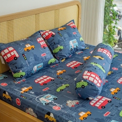 Ga giường Cotton cao cấp LEE CORNER, vải Thô lụa Hàn, drap giường size 1,2x9m 1,4x9m 1,5x9m