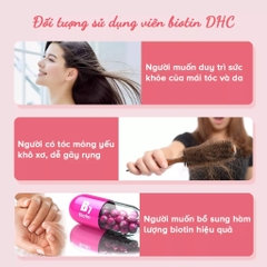 Viên Uống DHC Biotin Giảm Rụng Giúp Mọc Tóc Đẹp Da Nhật 30 Ngày