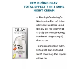Kem Dưỡng Ngày Đêm Olay Total Effects 7 In 1 Dưỡng Da Trắng Sáng Mềm Mịn Chống Lão Hóa Bản Anh 50ml