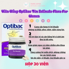 Viên Uống Optibac Tím Intimate Flora For Women Bổ Sung Lợi Khuẩn Hỗ Trợ Cân Bằng Vi Sinh Vùng Kín Phụ Nữ Hộp 30 Viên