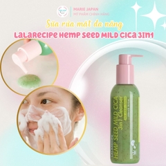 Sữa Rửa Mặt Sủi Bọt Lalarecipe Hemp Seed  Mild Cica 3In1 Sạch Sâu Cấp Ẩm Dịu Nhẹ Hàn Quốc