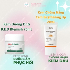 Set Kem Dưỡng Dr.G R.E.D Blemish 70ml + Kem Chống Nắng Cam Brightening Up 20ml Dưỡng Ẩm Phục Hồi & Bảo Vệ Da Toàn Diện