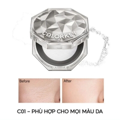 Phấn Phủ Colorkey Lasting Naturally Kiềm Dầu Siêu Mịn Giúp Lớp Trang Điểm Tự Nhiên Hộp 8g