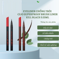 Kẻ Mắt Clio Superproof Pen Liner Kill Black Nét Siêu Mảnh Chống Nước Lâu Trôi Hàn Quốc