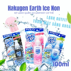 Xịt Lạnh Quần Áo Hakugen Earth Ice Non Siêu Mát Lạnh Khử Mùi Hôi Nhật Bản 100ml