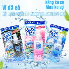 Xịt Lạnh Quần Áo Hakugen Earth Ice Non Siêu Mát Lạnh Khử Mùi Hôi Nhật Bản 100ml