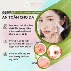 Bông Tẩy Trang Miniso Sọc Xanh Bịch 180 Miếng Nhật Bản