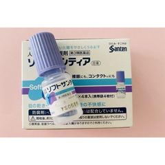 Nước Nhỏ Mắt Nhân Tạo Santen Soft Santear - TÍM HỘP FULL 4 Chai