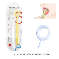 Set 2 Cây Cạo Lưỡi Okamura Asahi Vệ Sinh Lưỡi  Phòng Bệnh Nha Chu Hôi Miệng Nhật Bản