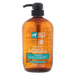 Set Gội Xả Mỡ Ngựa Horse Oil Không Silicon Mềm Mượt Nhật 600ml