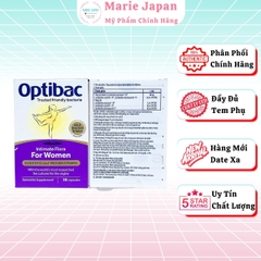 Viên Uống Optibac Tím Intimate Flora For Women Bổ Sung Lợi Khuẩn Hỗ Trợ Cân Bằng Vi Sinh Vùng Kín Phụ Nữ Hộp 30 Viên
