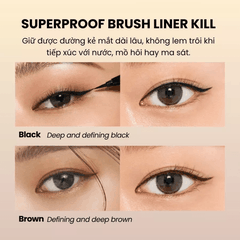 Kẻ Mắt Clio Superproof Pen Liner Kill Black Nét Siêu Mảnh Chống Nước Lâu Trôi Hàn Quốc
