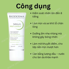 Kem Dưỡng Bioderma Xanh Sebium Mat Control Tuýp 30ml