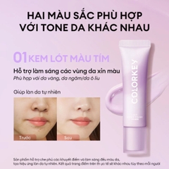 Kem Lót Colorkey Hiệu Chỉnh Màu Nâng Tone Da Mỏng Nhẹ Tự Nhiên Light Weight Polish Primer 30g