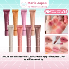 Son Kem Bùn Romand Color Lip Matte Dạng Tuýp Mịn Môi Lì Nhẹ Tự Nhiên Hàn Quốc 8g