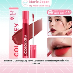 Son Kem Lì Colorkey Airy Velvet Lip Lacquer Siêu Mềm Mịn Chuẩn Màu Lâu Trôi