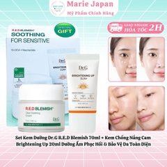 Set Kem Dưỡng Dr.G R.E.D Blemish 70ml + Kem Chống Nắng Cam Brightening Up 20ml Dưỡng Ẩm Phục Hồi & Bảo Vệ Da Toàn Diện