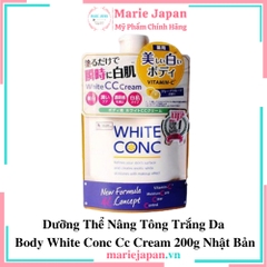 Dưỡng Thể Nâng Tông Trắng Da Body White Conc Cc Cream Nhật  200g