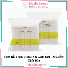 Bông Tẩy Trang Miniso Sọc Xanh Bịch 180 Miếng Nhật Bản