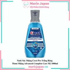 Nước Súc Miệng Crest Pro Trắng Răng  Thơm Miệng Advanced Complete Care Mỹ 1000ml