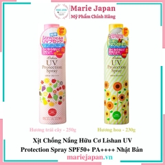 Xịt Chống Nắng Hữu Cơ Lishan UV Protection Spray SPF50+ PA++++ Nhật Bản