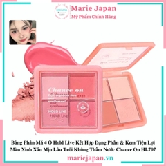 Bảng Phấn Má 4 Ô Hold Live Kết Hợp Dạng Phấn & Kem Tiện Lợi Màu Xinh Xắn Mịn Lâu Trôi Không Thấm Nước Chance On HL707