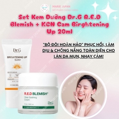 Set Kem Dưỡng Dr.G R.E.D Blemish 70ml + Kem Chống Nắng Cam Brightening Up 20ml Dưỡng Ẩm Phục Hồi & Bảo Vệ Da Toàn Diện