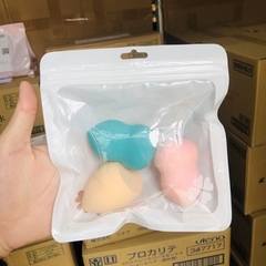 Set 3 Bông Tán Phấn Nền Túi Zip - Màu Ngẫu Nhiên