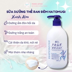 Dưỡng Thể Hatomugi The Body Milk Ban Đêm - XANH ĐẬM TRUYỀN THỐNG Chai 400ml