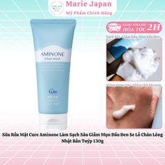 Sữa Rửa Mặt Cure Aminone Làm Sạch Sâu Giảm Mụn Đầu Đen Se Lỗ Chân Lông Nhật Bản Tuýp 130g