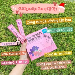 Bột Uống Collagen Lựu Đỏ Nhuỵ Hoa Nghệ Tây Làm Đẹp Da Chống Lão Hóa Hộp 30 Gói