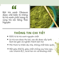 Bột Trà Xanh Obaxua Đắp Mặt Sạch Mụn Trắng Da Nguyên Chất Gói 75gr