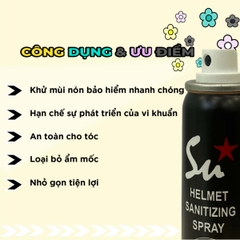 Xịt Khử Mùi Nón Bảo Hiểm Su Star Track - VÀNG UNISEX Chai 75ml