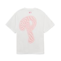 Áo Phông MLB Checkerboard Logo Chữ P 3ATSO0233-10WHS Màu Trắng