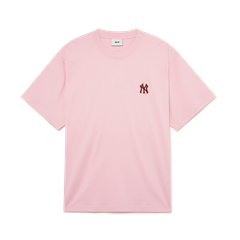 Áo Phông MLB Monogram Logo NY Loang Màu Hồng