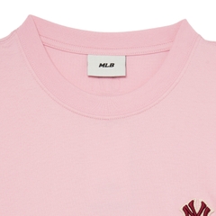 Áo Phông MLB Monogram Logo NY Loang Màu Hồng