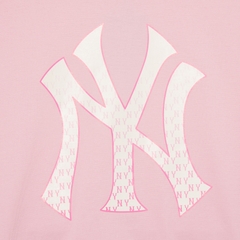 Áo Phông MLB Monogram Logo NY Loang Màu Hồng