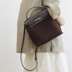 Balo Retro Made In Korea Da Nỉ 26cm