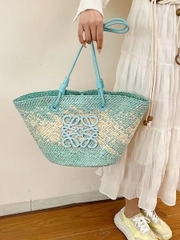 Túi Tote Đi Biển Loewe Remake Korea Đan Cói