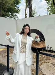 Túi Xách Chanel Shopping Bag Bản Hàn Size 35cm Màu Nâu - Đen