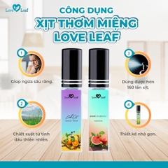 Chai Xịt Thơm Miệng Love Leaf Hương Cam - Việt Quất Khoảnh Khắc Thư Giãn, Chai 8gr