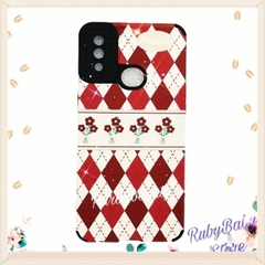 Ốp Lưng Điện Thoại Mềm Họa Tiết Caro Trắng-Đỏ Cho Sam Sung A10S