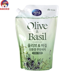 Nước rửa bát oliu và húng túi 1.2l Mukunghwa Hàn Quốc  올리브&바질 주방세제