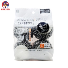 Set 4 Miếng Mút, Inox Cọ Xoong Nồi Nhật Bản