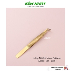 Nhíp Nối Mi Vàng Pakistan 12mm ( 3D -> 20D )