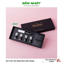 Set Uốn Mi Nhật Đen Dài Glady