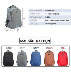 Balo SimpleCarry Màu Xám Xanh Grey B2B02 B.Gray mã 150103