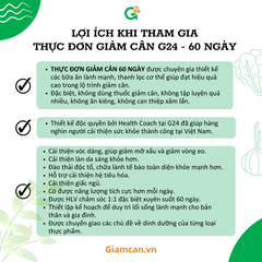 Thực đơn giảm cân Gói G4 (60 ngày)