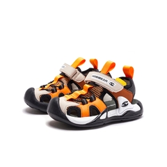 Giày Sandal trẻ em Fandy Kids Quai dán Eva Cam Đen AU7890