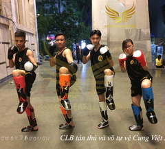 Giáp võ thuật Bảo vệ ống chân liền mu bàn chân Muay Kickboxing BN Fight chính hãng